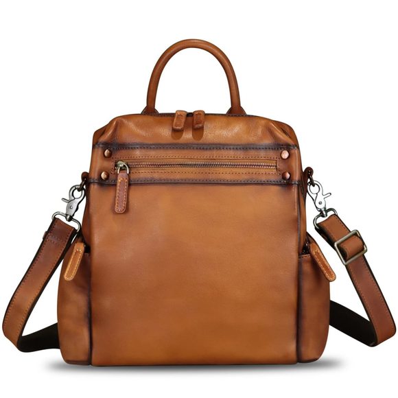 Leather Backpack Purse for Women Vintage Casual Daypack Knapsack? main image 4